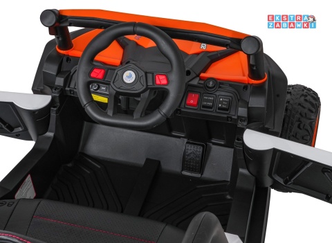Madman UTV-MX buggy na akumulator 4x4 - pomarańczowy, 4x35W 12V/10Ah, pilot, EVA, LED, ekoskóra [XMX-631]