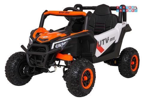 Madman UTV-MX buggy na akumulator 4x4 - pomarańczowy, 4x35W 12V/10Ah, pilot, EVA, LED, ekoskóra [XMX-631]
