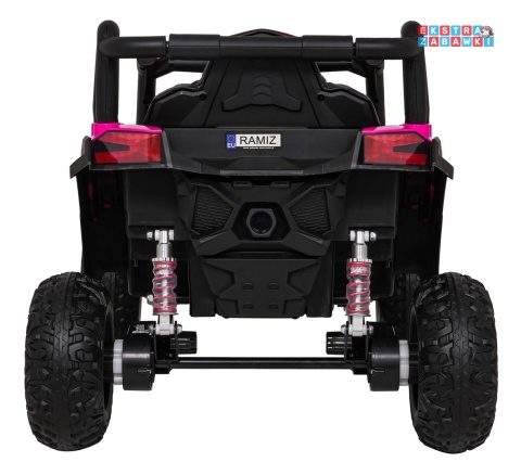 Madman UTV-MX buggy na akumulator 4x4 - różowy, 4x35W 12V/10Ah, pilot, EVA, LED, ekoskóra [XMX-631]
