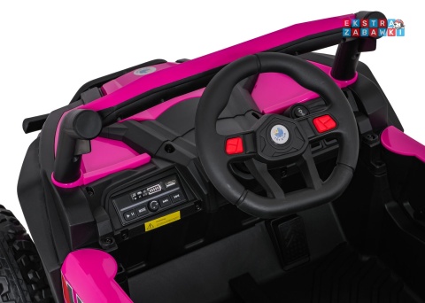 Madman UTV-MX buggy na akumulator 4x4 - różowy, 4x35W 12V/10Ah, pilot, EVA, LED, ekoskóra [XMX-631]