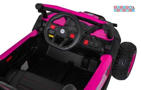 Madman UTV-MX buggy na akumulator 4x4 - różowy, 4x35W 12V/10Ah, pilot, EVA, LED, ekoskóra [XMX-631]
