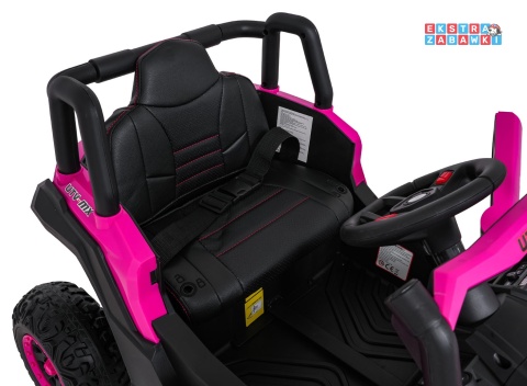 Madman UTV-MX buggy na akumulator 4x4 - różowy, 4x35W 12V/10Ah, pilot, EVA, LED, ekoskóra [XMX-631]