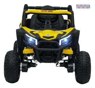 Madman UTV-MX buggy na akumulator 4x4 - żółty, 4x35W 12V/10Ah, pilot, EVA, LED, ekoskóra [XMX-631]