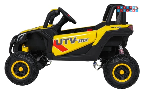 Madman UTV-MX buggy na akumulator 4x4 - żółty, 4x35W 12V/10Ah, pilot, EVA, LED, ekoskóra [XMX-631]