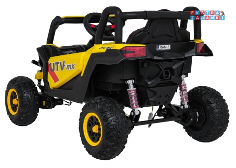 Madman UTV-MX buggy na akumulator 4x4 - żółty, 4x35W 12V/10Ah, pilot, EVA, LED, ekoskóra [XMX-631]