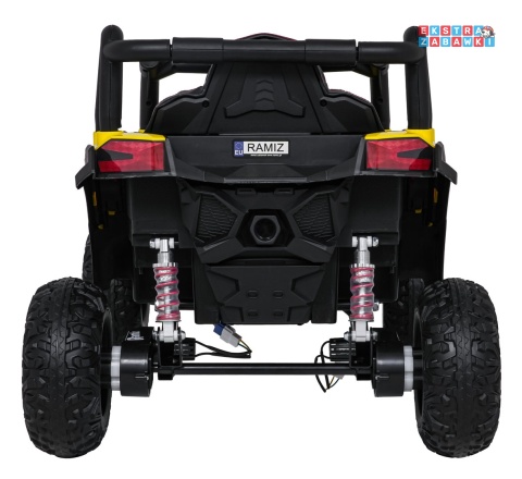 Madman UTV-MX buggy na akumulator 4x4 - żółty, 4x35W 12V/10Ah, pilot, EVA, LED, ekoskóra [XMX-631]