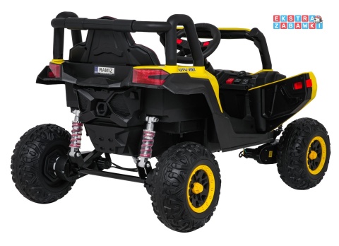 Madman UTV-MX buggy na akumulator 4x4 - żółty, 4x35W 12V/10Ah, pilot, EVA, LED, ekoskóra [XMX-631]