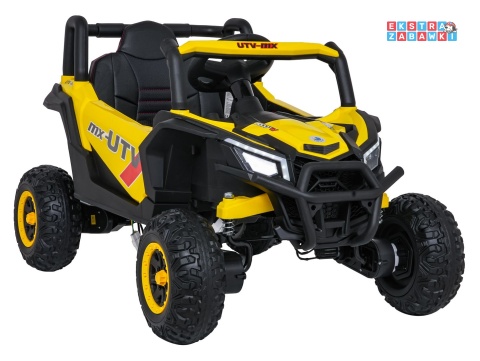 Madman UTV-MX buggy na akumulator 4x4 - żółty, 4x35W 12V/10Ah, pilot, EVA, LED, ekoskóra [XMX-631]