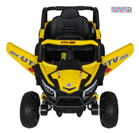 Madman UTV-MX buggy na akumulator 4x4 - żółty, 4x35W 12V/10Ah, pilot, EVA, LED, ekoskóra [XMX-631]