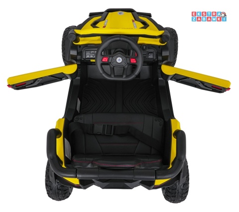 Madman UTV-MX buggy na akumulator 4x4 - żółty, 4x35W 12V/10Ah, pilot, EVA, LED, ekoskóra [XMX-631]