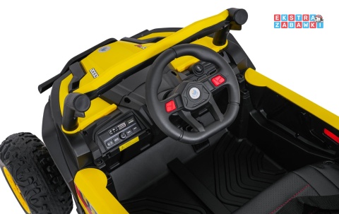 Madman UTV-MX buggy na akumulator 4x4 - żółty, 4x35W 12V/10Ah, pilot, EVA, LED, ekoskóra [XMX-631]