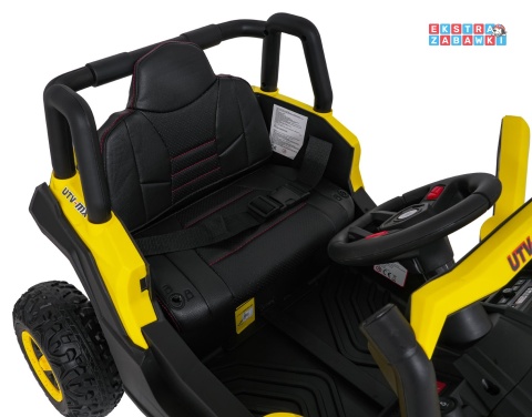 Madman UTV-MX buggy na akumulator 4x4 - żółty, 4x35W 12V/10Ah, pilot, EVA, LED, ekoskóra [XMX-631]
