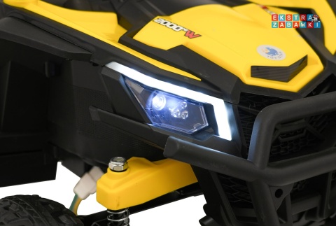 Madman UTV-MX buggy na akumulator 4x4 - żółty, 4x35W 12V/10Ah, pilot, EVA, LED, ekoskóra [XMX-631]