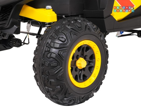 Madman UTV-MX buggy na akumulator 4x4 - żółty, 4x35W 12V/10Ah, pilot, EVA, LED, ekoskóra [XMX-631]