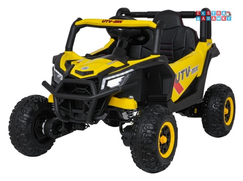 Madman UTV-MX buggy na akumulator 4x4 - żółty, 4x35W 12V/10Ah, pilot, EVA, LED, ekoskóra [XMX-631]