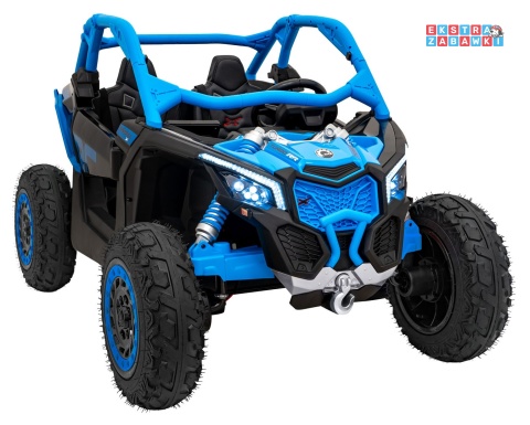 Maverick Turbo RR buggy na akumulator dwuosobowy - niebieski, 2x320W, 24V/20Ah, ciche silniki, pompowane koła [CA001.STRONG]