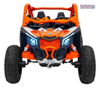 Maverick Turbo RR buggy na akumulator dwuosobowy - pomarańczowy, 2x320W, 24V/20Ah, ciche silniki, pompowane koła [CA001.STRONG]