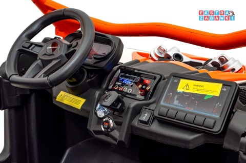 Maverick Turbo RR buggy na akumulator dwuosobowy - pomarańczowy, 2x320W, 24V/20Ah, ciche silniki, pompowane koła [CA001.STRONG]