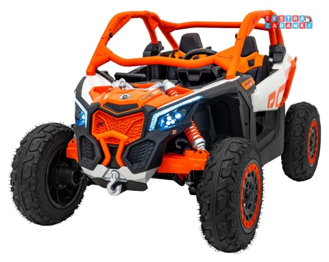 Maverick Turbo RR buggy na akumulator dwuosobowy - pomarańczowy, 2x320W, 24V/20Ah, ciche silniki, pompowane koła [CA001.STRONG]