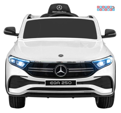 Mercedes Benz EQA 250 na akumulator - biały, 4x35W 12V/10Ah, ekoskóra, EVA, LED, Bluetooth, pilot - [XMX-625]