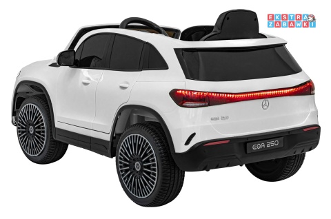 Mercedes Benz EQA 250 na akumulator - biały, 4x35W 12V/10Ah, ekoskóra, EVA, LED, Bluetooth, pilot - [XMX-625]
