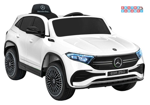 Mercedes Benz EQA 250 na akumulator - biały, 4x35W 12V/10Ah, ekoskóra, EVA, LED, Bluetooth, pilot - [XMX-625]