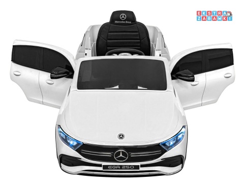 Mercedes Benz EQA 250 na akumulator - biały, 4x35W 12V/10Ah, ekoskóra, EVA, LED, Bluetooth, pilot - [XMX-625]
