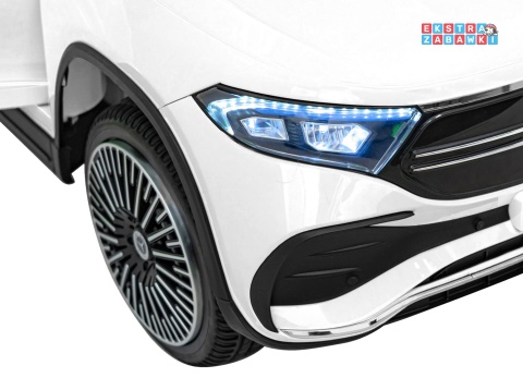 Mercedes Benz EQA 250 na akumulator - biały, 4x35W 12V/10Ah, ekoskóra, EVA, LED, Bluetooth, pilot - [XMX-625]