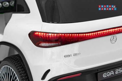 Mercedes Benz EQA 250 na akumulator - biały, 4x35W 12V/10Ah, ekoskóra, EVA, LED, Bluetooth, pilot - [XMX-625]