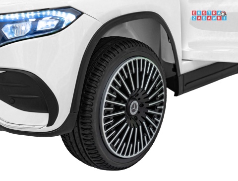 Mercedes Benz EQA 250 na akumulator - biały, 4x35W 12V/10Ah, ekoskóra, EVA, LED, Bluetooth, pilot - [XMX-625]