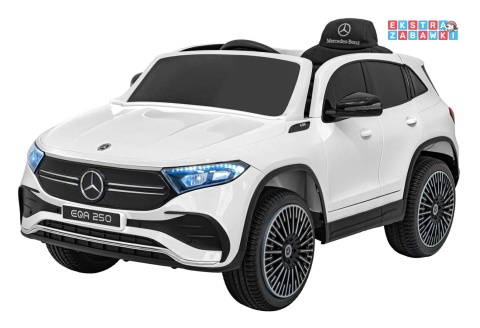 Mercedes Benz EQA 250 na akumulator - biały, 4x35W 12V/10Ah, ekoskóra, EVA, LED, Bluetooth, pilot - [XMX-625]