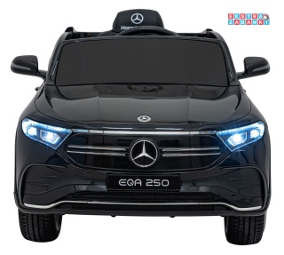 Mercedes Benz EQA 250 na akumulator - czarny, 4x35W 12V/10Ah, ekoskóra, EVA, LED, Bluetooth, pilot - [XMX-625]