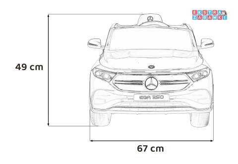 Mercedes Benz EQA 250 na akumulator - czarny, 4x35W 12V/10Ah, ekoskóra, EVA, LED, Bluetooth, pilot - [XMX-625]