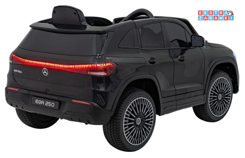 Mercedes Benz EQA 250 na akumulator - czarny, 4x35W 12V/10Ah, ekoskóra, EVA, LED, Bluetooth, pilot - [XMX-625]