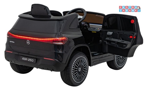 Mercedes Benz EQA 250 na akumulator - czarny, 4x35W 12V/10Ah, ekoskóra, EVA, LED, Bluetooth, pilot - [XMX-625]