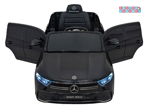 Mercedes Benz EQA 250 na akumulator - czarny, 4x35W 12V/10Ah, ekoskóra, EVA, LED, Bluetooth, pilot - [XMX-625]