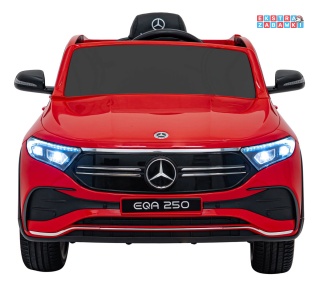 Mercedes Benz EQA 250 na akumulator - czerwony, 4x35W 12V/10Ah, ekoskóra, EVA, LED, Bluetooth, pilot - [XMX-625]