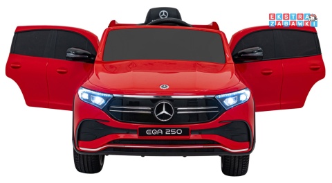 Mercedes Benz EQA 250 na akumulator - czerwony, 4x35W 12V/10Ah, ekoskóra, EVA, LED, Bluetooth, pilot - [XMX-625]