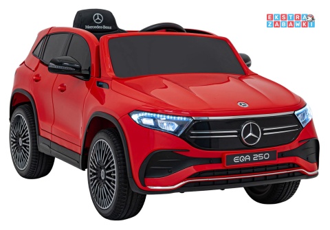 Mercedes Benz EQA 250 na akumulator - czerwony, 4x35W 12V/10Ah, ekoskóra, EVA, LED, Bluetooth, pilot - [XMX-625]