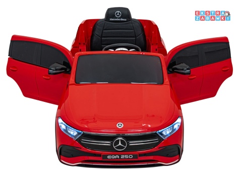 Mercedes Benz EQA 250 na akumulator - czerwony, 4x35W 12V/10Ah, ekoskóra, EVA, LED, Bluetooth, pilot - [XMX-625]