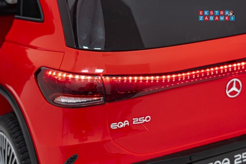 Mercedes Benz EQA 250 na akumulator - czerwony, 4x35W 12V/10Ah, ekoskóra, EVA, LED, Bluetooth, pilot - [XMX-625]