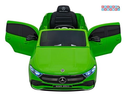 Mercedes Benz EQA 250 na akumulator - zielony, 4x35W 12V/10Ah, ekoskóra, EVA, LED, Bluetooth, pilot - [XMX-625]