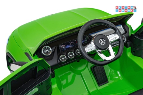 Mercedes Benz EQA 250 na akumulator - zielony, 4x35W 12V/10Ah, ekoskóra, EVA, LED, Bluetooth, pilot - [XMX-625]