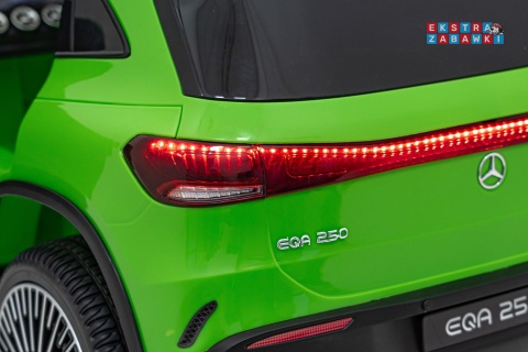 Mercedes Benz EQA 250 na akumulator - zielony, 4x35W 12V/10Ah, ekoskóra, EVA, LED, Bluetooth, pilot - [XMX-625]