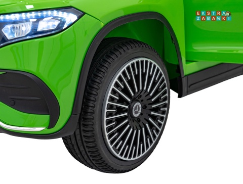 Mercedes Benz EQA 250 na akumulator - zielony, 4x35W 12V/10Ah, ekoskóra, EVA, LED, Bluetooth, pilot - [XMX-625]