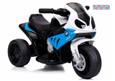 Motor trójkołowy BMW S1000RR na akumulator - niebieski, 1x35W, 6V/4.5Ah, ekoskóra, LED - [2539]