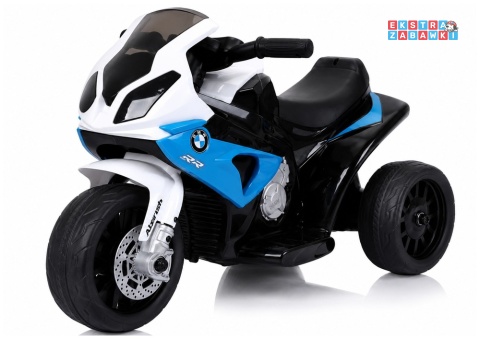 Motor trójkołowy BMW S1000RR na akumulator - niebieski, 1x35W, 6V/4.5Ah, ekoskóra, LED - [2539]