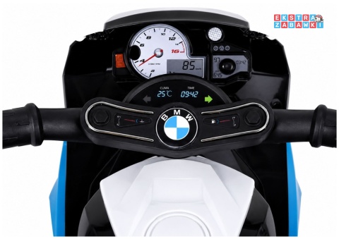 Motor trójkołowy BMW S1000RR na akumulator - niebieski, 1x35W, 6V/4.5Ah, ekoskóra, LED - [2539]