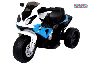Motor trójkołowy BMW S1000RR na akumulator - niebieski, 1x35W, 6V/4.5Ah, ekoskóra, LED - [2539]