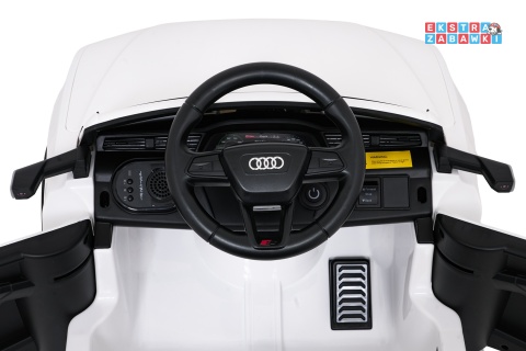 Audi SQ8 4x4 na akumulator - biały, 4x35W 12V/9Ah, pilot, EVA, LED, ekoskóra, pas, panel muzyczny [HZB-SQ8]